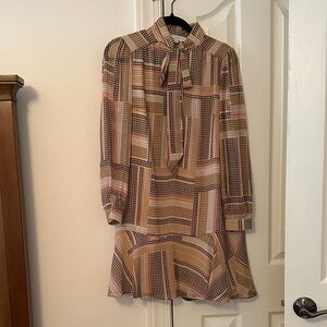 LOFT Multicolor Geometric Mini Dress